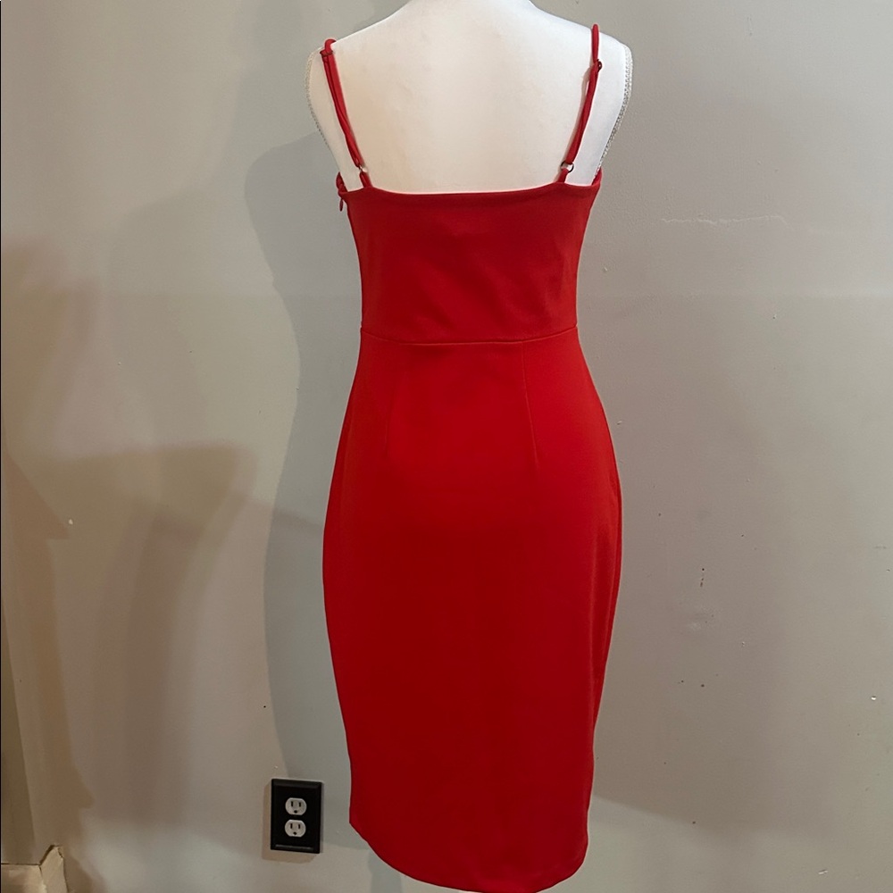 Express Red Spaghetti Strap Slip Dress Cocktail - Picture 3 of 4